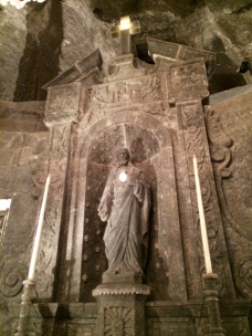 Salt-Made Sculpture at Wieliczka Salt Mine Cathedral