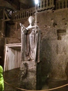 Salt-Made Sculpture of Pope John III at Wieliczka Salt Mine Cathedral
